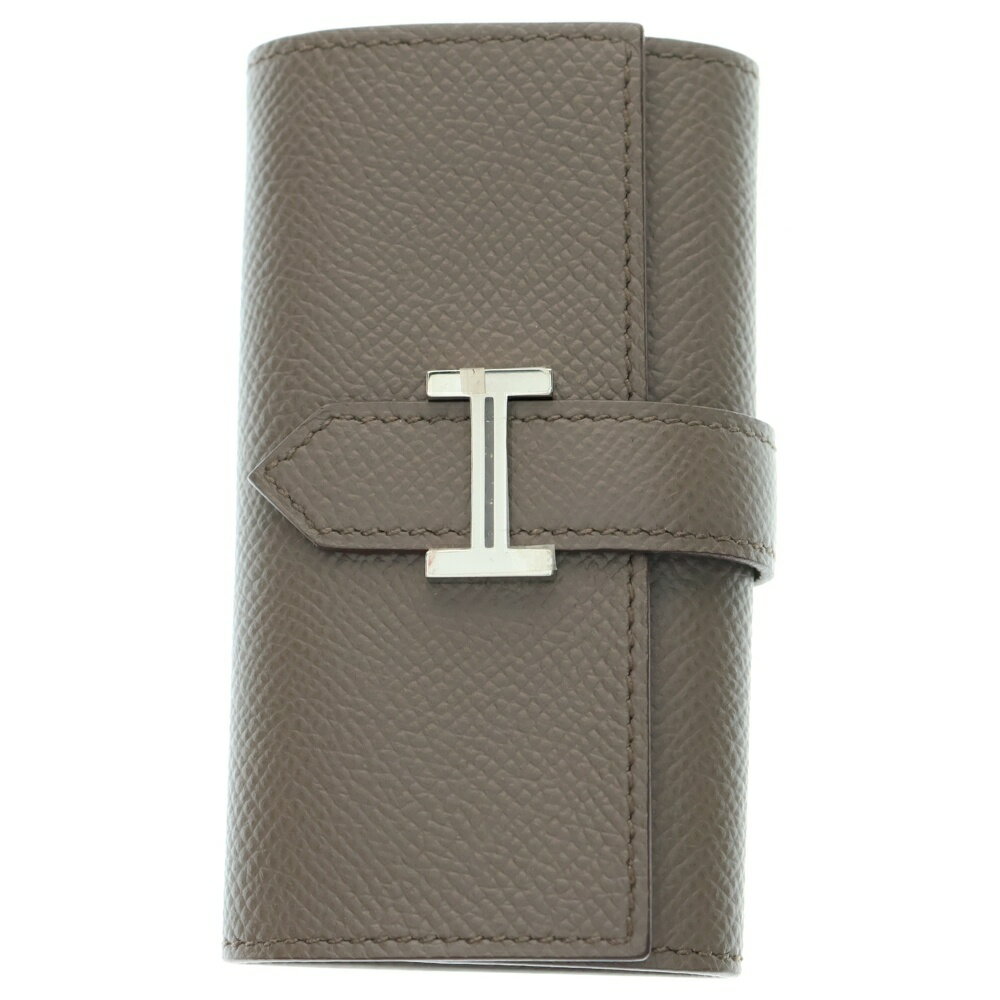 HERMES(エルメス) ベアン Hロゴ エプソン レザー エタン 4連 キーケース シルバー金具 ベージュ【中古】【程度A】【カラーベージュ】【取扱店舗BRING京都河原町店】