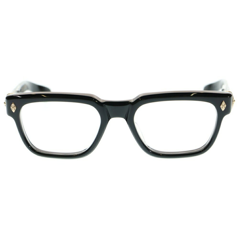 CHROME HEARTS(クロムハーツ) サイズ:53□20ー149 PEN15 クロステンプル スクエアフレーム クリアレンズ メガネ 眼鏡 アイウェア ブラック/ゴールド【中古】【程度B】【カラーブラック】【取扱店舗OneStyle原宿店】