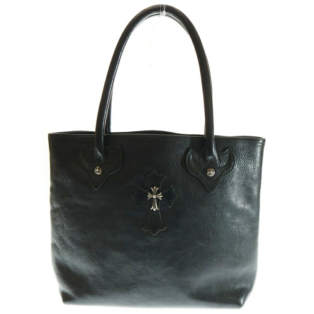 CHROME HEARTS(クロムハーツ) FS TOTE CHクロス装飾 クロスパッチ クロスボール トートバッグ レザー ブラック【中古】【程度B】【カラーブラック】【取扱店舗BRING札幌店】