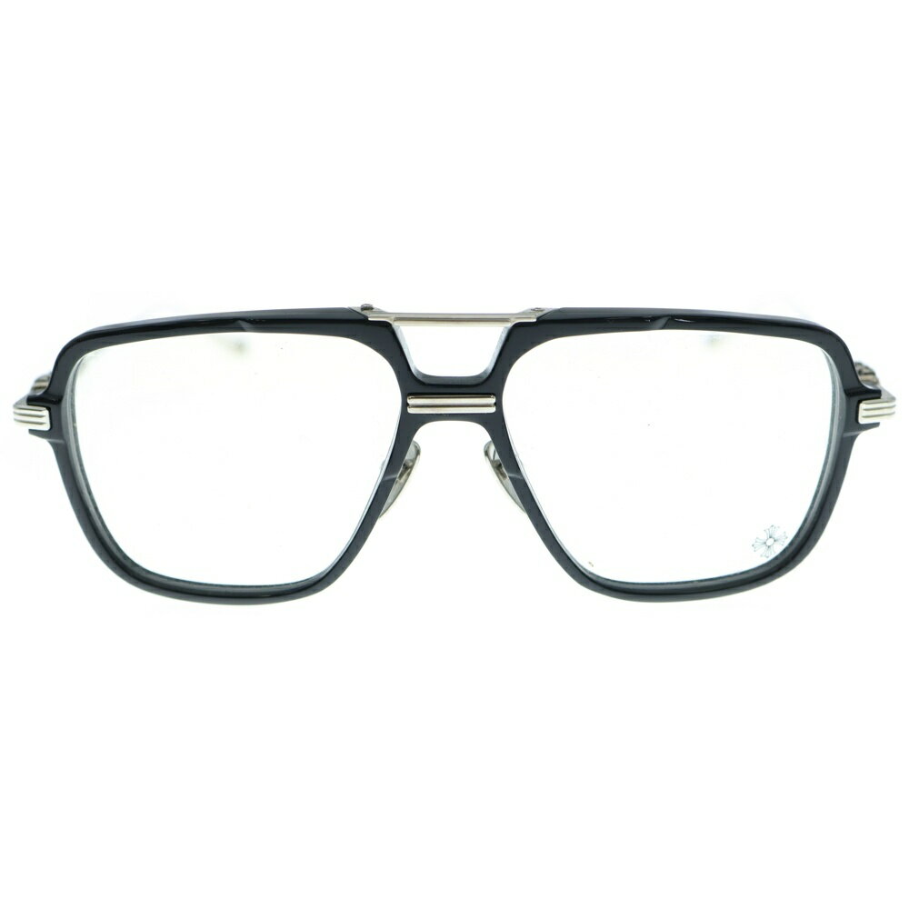 CHROME HEARTS(クロムハーツ) サイズ:57□15ー149 INIT クロステンプル ダブルブリッジ アイウェア 眼鏡 ブラック/シルバー【中古】【程度B】【カラーブラック】【取扱店舗原宿】