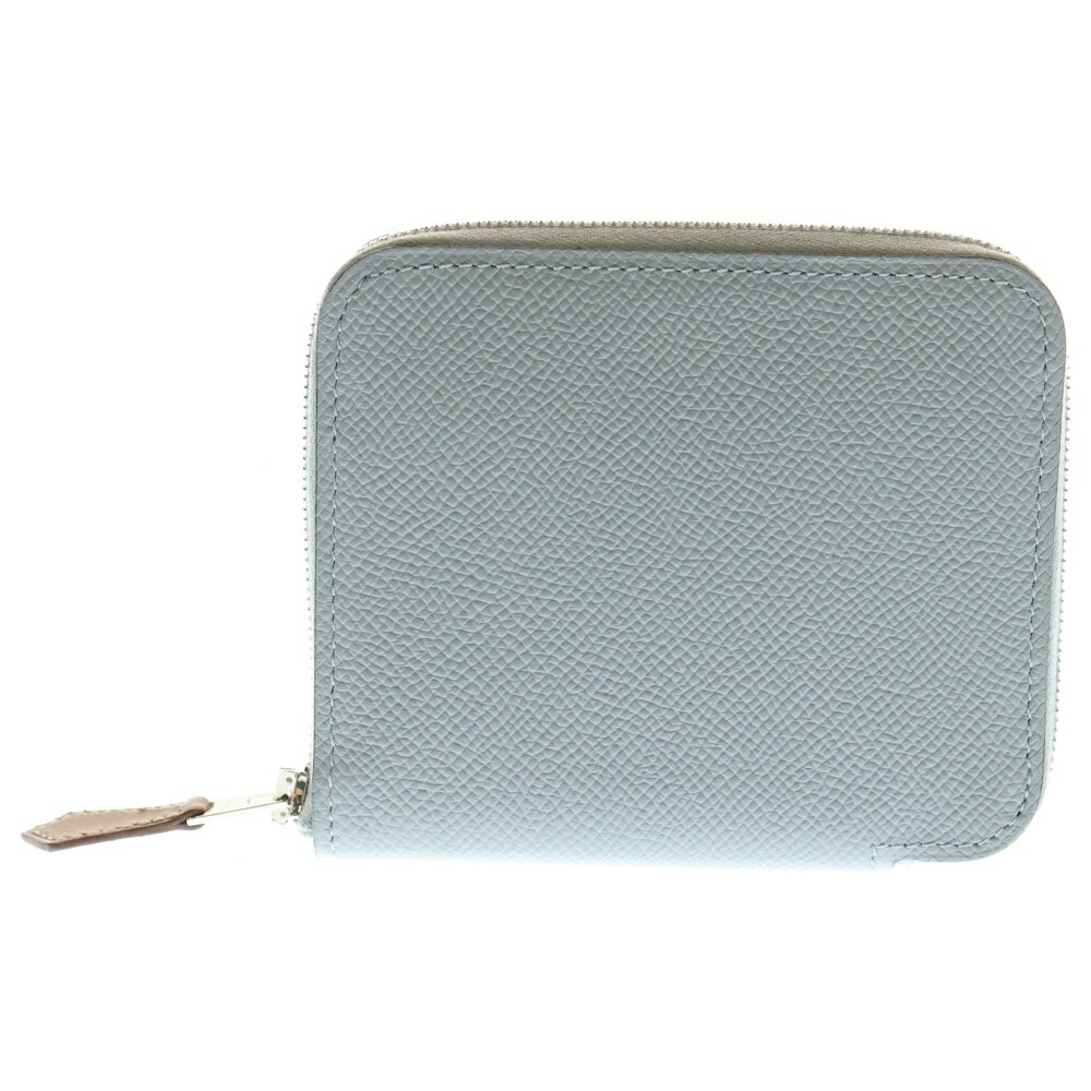 HERMES(エルメス) アザップコンパクト シルクイン エプソン グリパンタン コンパクトウォレット 財布 コインケース グレー K刻印 シルバー金具【中古】【程度A】【カラーグレー】【取扱店舗BRING京都河原町店】