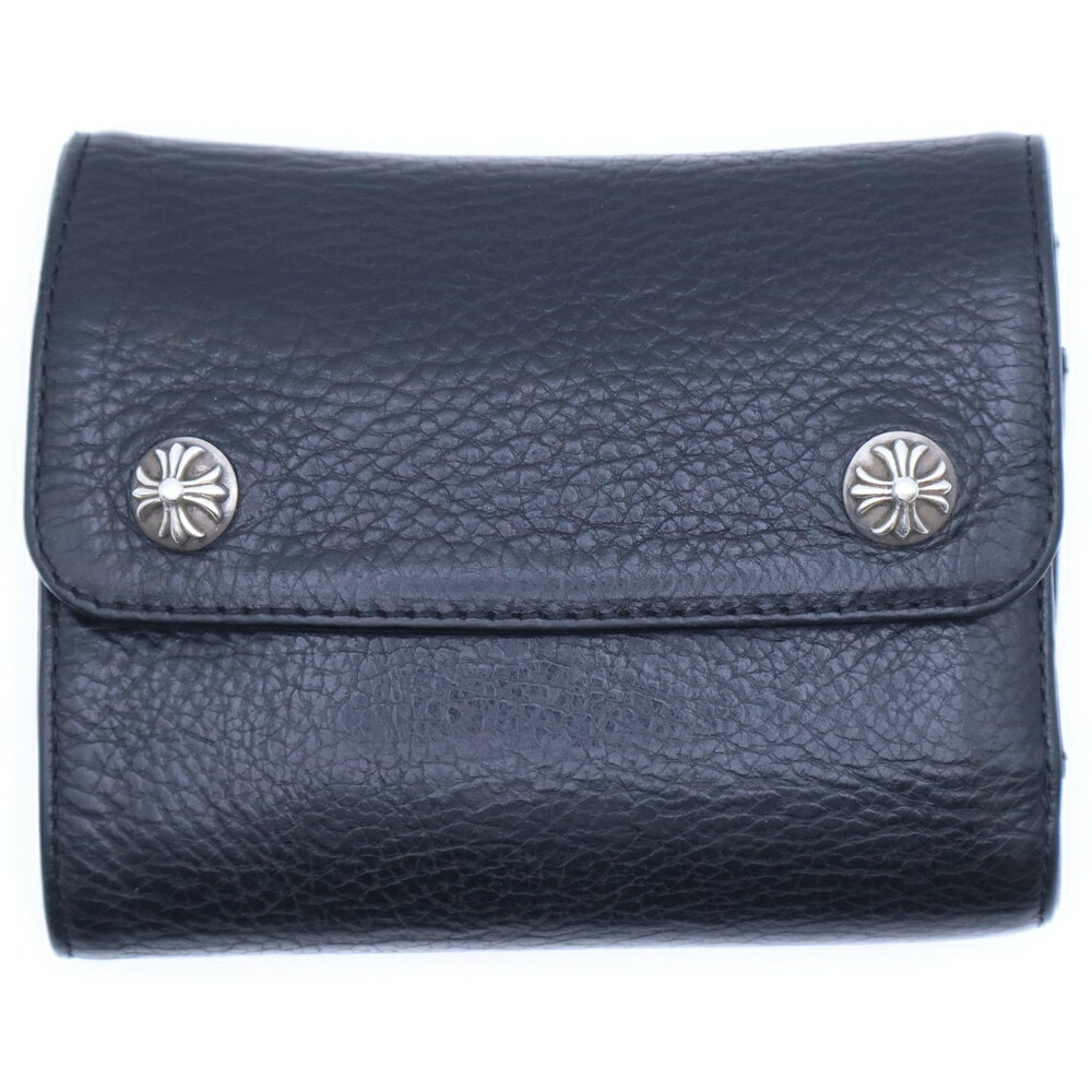 CHROME HEARTS(クロムハーツ) WAVE MINI ウェーブミニ レザーウォレット 財布 ブラックBCA373【中古】【程度A】【カラーブラック】【取扱店舗OneStyle名古屋パルコ店】