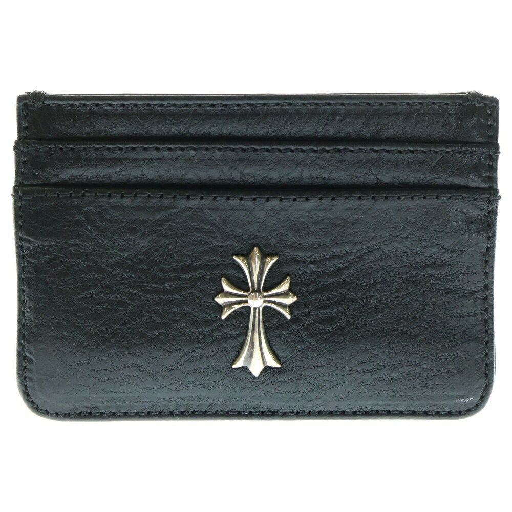 CHROME HEARTS(クロムハーツ) DOUBLE SIDE ダブルサイド CHクロス装飾レザーカードケース ブラック/シルバー【新古品/中古】【程度S】【カラーブラック】【取扱店舗BRING心斎橋店】