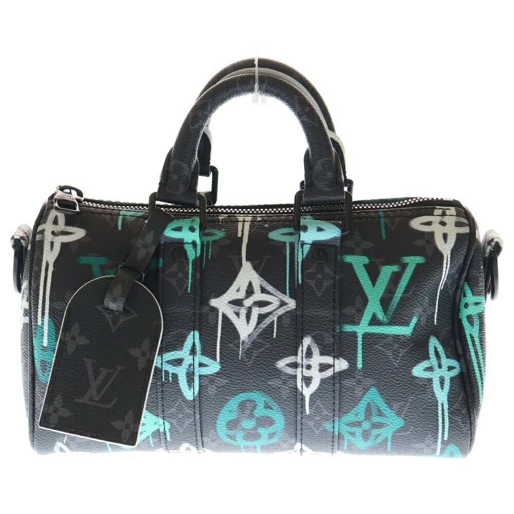 LOUIS VUITTON(ルイヴィトン) サイズ:- モノグラム エクリプス グラフティ キーポルバンドリエール25 2WAYバッグ ミニボストンバッグ ハンドバッグ ショルダーバッグ レザー×PVC M21399 ブラック金具【中古】【程度A】【カラーブラック】【取扱店舗BRING心斎橋店】