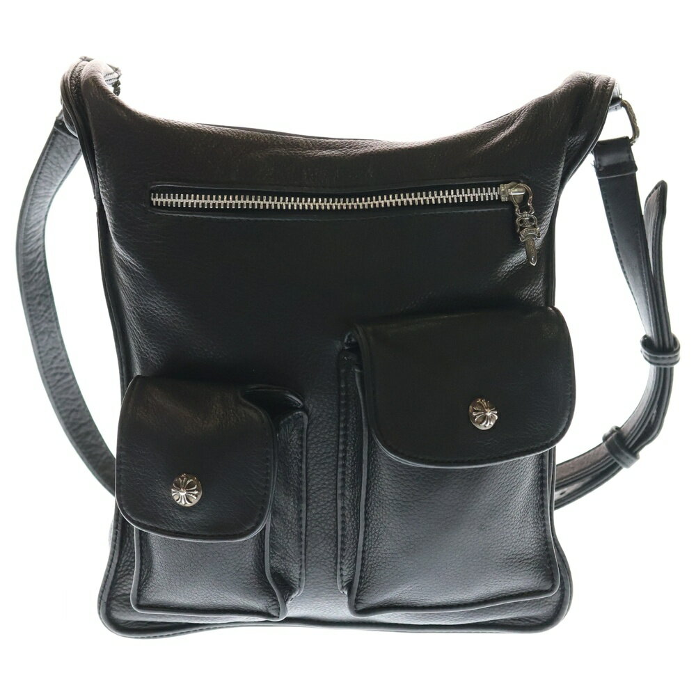 CHROME HEARTS(クロムハーツ) F-SLINGER Fスリンガー フラップクロスボールボタン レザーショルダーバッグ ブラック【中古】【程度A】【カラーブラック】【取扱店舗BRINGアメリカ村店】