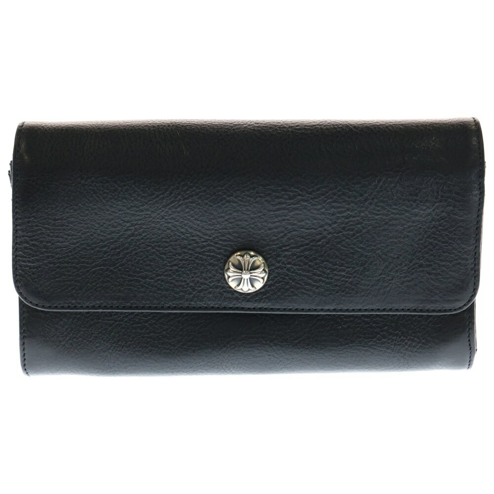 CHROME HEARTS(クロムハーツ) JUDY CROSS BALL ジュディ クロス ボール ボタン レザーウォレット 長財布 ブラック BCA366【新古品/中古】【程度S】【カラーブラック】【取扱店舗BRING梅田茶屋町店】