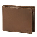 トゥミ 2つ折り財布 TUMI 12637 TK 財布 チャンバー CHAMBERS GLOBAL COIN WALLET メンズ TEAK ブラウン 革 型押しロゴ コンパクト ID LOCKポケット搭載 シンプル シック【 ツミ チュミ テュミ 送料無料】