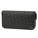 トゥミ 長財布(ラウンドファスナー) TUMI 13187 DT 財布 タイコン TICON LARGE ZIP-AROUND TRAVEL WALLET メンズ BLACK ブラック 革 型押しロゴ トラベルウォレット 旅行 大容量 シック 旅行【 ツミ チュミ テュミ 送料無料】