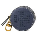 トリーバーチ キーホルダー TORY BURCH 36732 403 ブランド小物 PERFORATED LOGO パーフォレーテッドロゴ CIRCLE POUCH KEY FOB レディース ROYAL NAVY ネイビー ポーチ コインケース エレガント 上品【 トリバーチ トリーバーチ 送料無料】