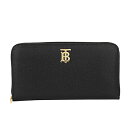 バーバリー 長財布(ラウンドファスナー) BURBERRY 8023297 A1189 財布 ティービー ハードウェアグレイニー TB HARDWARE GRAINY ラウンドジップウォレット レディース BLACK(ブラック) ブラック 黒