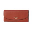 コーチ アウトレット 長財布 COACH OUTLET F54009 IMMNG 財布 クロスグレイン CROSSGRAIN スリムエンベロープ レディース TERRACOTTA 2 テラコッタ クリスマス メタルロゴ エレガント【 ファクトリー 正規 アウトレット 送料無料】