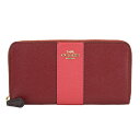 【楽天スーパーSALEで使える500円OFFクーポン配信中★】コーチ アウトレット 長財布(ラウンドファスナー) COACH OUTLET 91574 IMQAF 財布 クロスグレイン CROSSGRAIN アコーディオン ジップ カラーブロック レディース DEEP SCARLET MULTI(ディープスカーレットマルチ) ディ