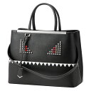 フェンディ ハンドバッグ FENDI 8BH250 5QB F0GXN バッグ トゥージュール 2JOURS レディース NERO(ネロ) ブラック モンスター スタッズ 2WAY メタルバー キュート ポップ エレガント フェミニン【 送料無料】