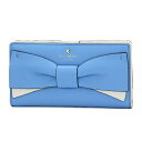 ケイトスペード 長財布 kate spade PWRU4855 483 財布 エデンレーン EDEN LANE STACY レディース ALICE BLUE(アリスブルー)/MINT SPLASH(ミントスプラッシュ) ブルー 青 ステイシー ボウ リボン コンパクト スナップ 2つ折り キュート フェミニン ガーリー【 ケートスペ