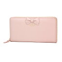 ケイトスペード 長財布(ラウンドファスナー) kate spade PWRU5065 663 財布 ブルックサイドプレイス BROOKSIDE PLACE LACEY レディース PINK BLUSH(ピンク ブラッシュ) ペールピンク ボウ リボン ロゴ キュート エレガント【 ケートスペード 送料無料】