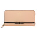 ケイトスペード 長財布(ラウンドファスナー) kate spade PWRU5725 287 財布 コナーズ レーン CONNORS LANE LACEY レディース BARELY THERE(バレリーゼア) ピンクベージュ/ブラック 黒 ボウ リボン 箔押しロゴ レイシー キュート フェミニン【 ケートスペード 送料無料