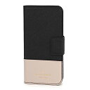 ケイトスペード iPhone7/iPhone8 スマートフォンケース kate spade 8ARU2522 011 ブランド小物 アイフォンケース IPHONE CASES LEATHER WRAP FOLIO レディース BLACK/TUSK(タスク) ブラック 黒/ライトベージュ クリスマス 手帳型 バイカラー スマホケース アイフォン7/8 シン