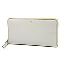 ケイトスペード 長財布(ラウンドファスナー) kate spade PWRU3898 060 財布 シダーストリート CEDAR STREET LACEY レディース STONE ICE(ストーン アイス) ライトグレー ロゴ 型押し レザー シンプル キュート【 ケートスペード 送料無料】