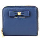 マークジェイコブス 2つ折り財布 MARC JACOBS M0011219 400 財布 ボウ BOW リル ジップアラウンド レディース BLUE ブルー 青 リボン 箔押しロゴ エレガント フェミニン【 送料無料】
