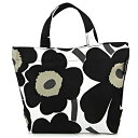 マリメッコ トートバッグ MARIMEKKO 040965 030 バッグ ウニッコ UNIKKO VERONIKA ベロニカ レディース BLACK ホワイト 白/ブラック 黒 花柄 スクエア キュート フェミニン【 送料無料】