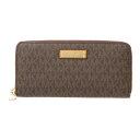 マイケルコース 長財布(ラウンドファスナー) MICHAEL KORS 32S72JSZ3B 200 財布 ジェットセットアイテム JET SET ITEM ZA CONTINENTAL レディース BROWN ブラウン 茶 シグネチャー ロゴプレート 上品 シンプル【 送料無料】