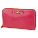 ミュウミュウ 長財布(ラウンドファスナー) MIU MIU 5M0506 財布 ヴィッテロ シャイン VITELLO SHINE レディース PEONIA ピンク リボン 【 ミューミュー 送料無料】