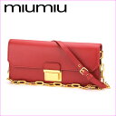 ミュウミュウ 長財布 MIU MIU 5M1290 L4D F068Z 財布 ヴィッテロ タック VITELLO TUC レディース FUOCO(フォーコ) レッド 赤 ポシェット クラッチバッグ【 ミューミュー 送料無料】