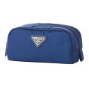 プラダ ポーチ PRADA 1NA175 067 F0016 ブランド小物 ベラ VELA ユニセックス BLUETTE(ブルーエット) ネイビー 三角ロゴ メンズ シンプル トラベル【 送料無料】