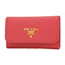 プラダ キーケース PRADA 1PG222 QWA F0505 ブランド小物 サフィアーノ メタル SAFFIANO METAL レディース PEONIA(ペオニア) ピンク 6連 ロゴ 型押し キュート フェミニン【 送料無料】