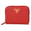 【最大1000円OFFクーポン配布中】プラダ コインケース PRADA 1MM268 QWA F068Z 1M0268 財布 サフィアーノ メタル SAFFIANO METAL レディース FUOCO(フォーコ) レッド 赤 ロゴ コンパクト 小銭入れ シンプル キュート【 送料無料】