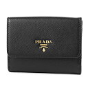 【最大5000円OFFクーポン配布中★11/2(月)14:00まで】プラダ 2つ折り財布 PRADA 1MH523 QWA F0002 財布 サフィアーノ メタル SAFFIANO METAL レディース NERO(ネロ) ブラック 黒【 送料無料】