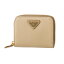 プラダ コインケース PRADA 1MM268 QHH F0770 財布 サフィアーノ トライアングル SAFFIANO TRIANG レディース CAMMEO(カメオ) ベージュ 三角ロゴ エレガント【 送料無料】
