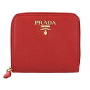 【最大1万円OFFクーポン★5/23(月)まで】プラダ 2つ折り財布 サフィアーノ メタル 1ML036 QWA F068Z レディース レッド 赤【送料無料】