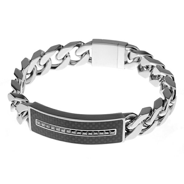 スワロフスキー ブレスレット SWAROVSKI 5160581 アクセサリー DIAGONAL ブレスレット CHAIN メンズ SILVER/BLACK シルバー/ブラック 黒 チェーン スクエア エレガント マスキュリン【 送料無料】