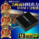 HDMI分配器 1入力2出力 対応 HDMI 分配器 スプリッター フルハイビジョン 3D対応 金メッキ仕様 日本語説明書付き ゲーム録画 PS3 WiiU