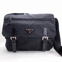 プラダ【PRADA】ナイロン斜め掛けショルダーバッグブラックVELA SPORTNERO*BT6671【中古】