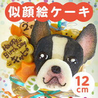 ★似顔絵ケーキ♪12cm 顔1個（お<strong>誕生日ケーキ</strong>　ワンコケーキ　犬用ケーキ　犬の誕生日　犬のおやつ　犬ケーキ　犬のお祝い　犬のプレゼント　手作り　プレゼント　お祝い　ケーキ　ペット　バースデーケーキ　インスタ映え）【楽ギフト名入れ】12/18〜24日のお届け不可