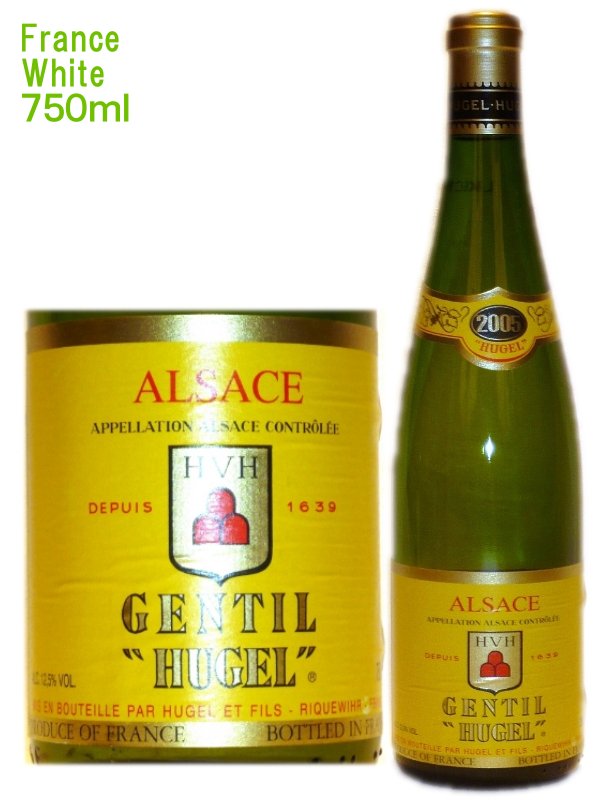 ヒューゲル ジョンティ 【2010】　750ml　（アルザス 白 辛口）Hugel Gentil 【2010】