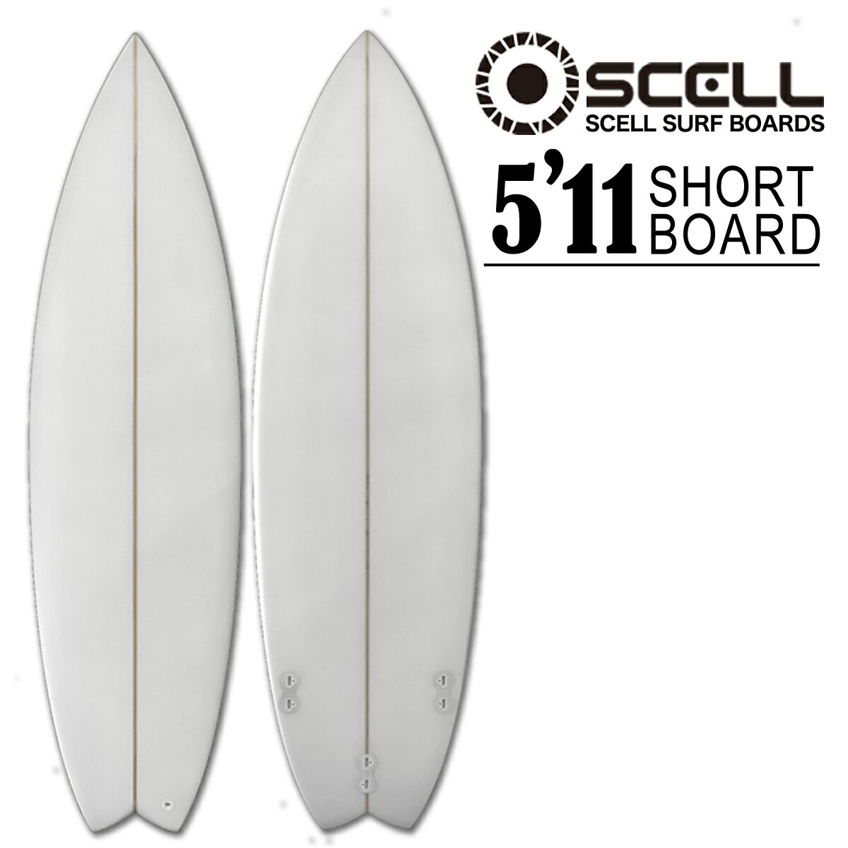 ◆激得◆ショートボード5'11 クリア●サーフボード【SCELL】 サーフィン