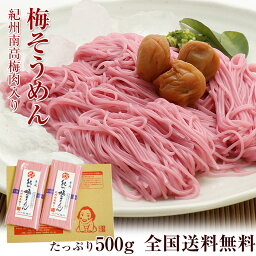 送料無料 <strong>ギフト</strong> お持たせ 手土産 プチ<strong>ギフト</strong> 紀州梅そうめん 500g 梅風味 紀州和歌山名物<strong>梅干し</strong> 紀州南高梅 そうめん 手延べそうめん 素麺 流しそうめん （食品ランキング1位） （総合ランキング1位）※めんつゆは別売りです