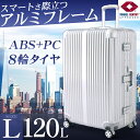 あす楽対応 送料無料 スーツケース Lサイズ 120L アルミフレーム キャリーバッグ キャリーケース 旅行鞄 アルミタイプ 旅行 出張 キャリーバッグ 旅行鞄 帰省用 海外旅行 大型【D】