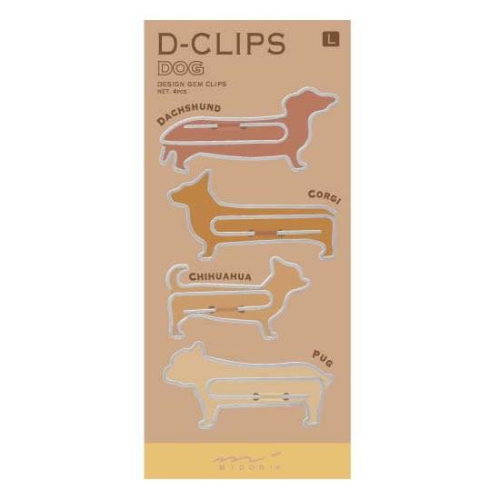 ディークリップス D-CLIPS 動物型デザインゼムクリップ（L） イヌ柄【動物 クリップ】【アニマル クリップ】【デザイン文具】 【文房具ならワキ文具】【メール便対応可】