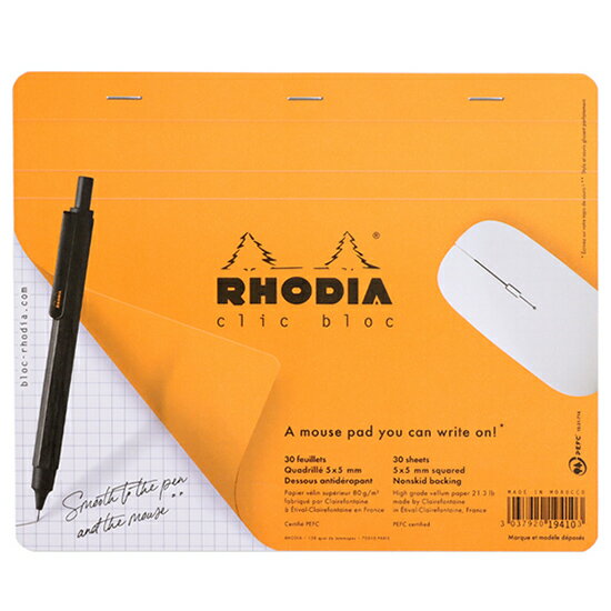 ロディア RHODIA アドバンストマウスパッド5ミリ方眼【デザイン文具】 【文房具ならワキ文具】