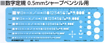 【メ可】ステッドラー　文字用テンプレート　数字定規　0.5mmシャープペンシル用　982 15-2