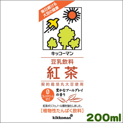 紀文豆乳飲料　紅茶200ml×18本[常温保存可能紀文豆乳健康飲料
