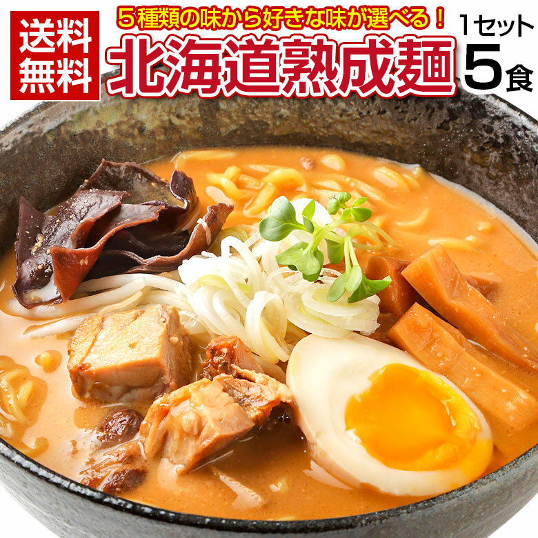 【+1食プレゼント！合計6食セットでお得！】ラーメン 送料無料 5種から選べる 札幌熟成.ラーメン5食+1食セット. 北海道 札幌 らーめん 詰め合わせ 味噌 みそ 塩 醤油 つけ麺 スープカレー味 訳あり 食品 ポイント消化 1000円 お取り寄せグルメ【G】