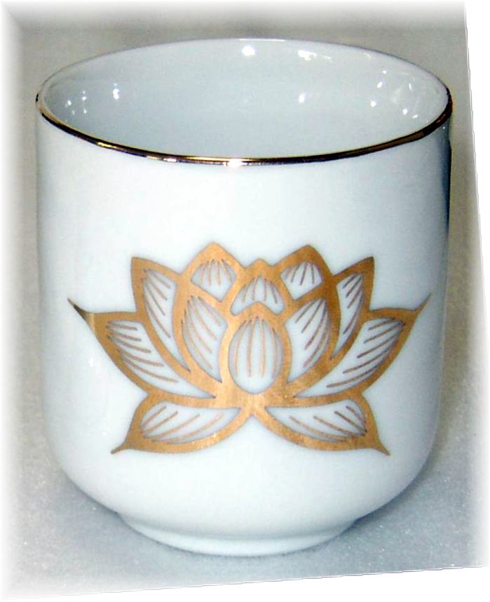 白上金蓮 湯呑 1.6号 （ 陶器製 ）（仏壇・仏具・神具のハセガワ/楽天/通販）仏壇用の 浄水 お茶 を供える 湯呑 最も一般的な大きさです