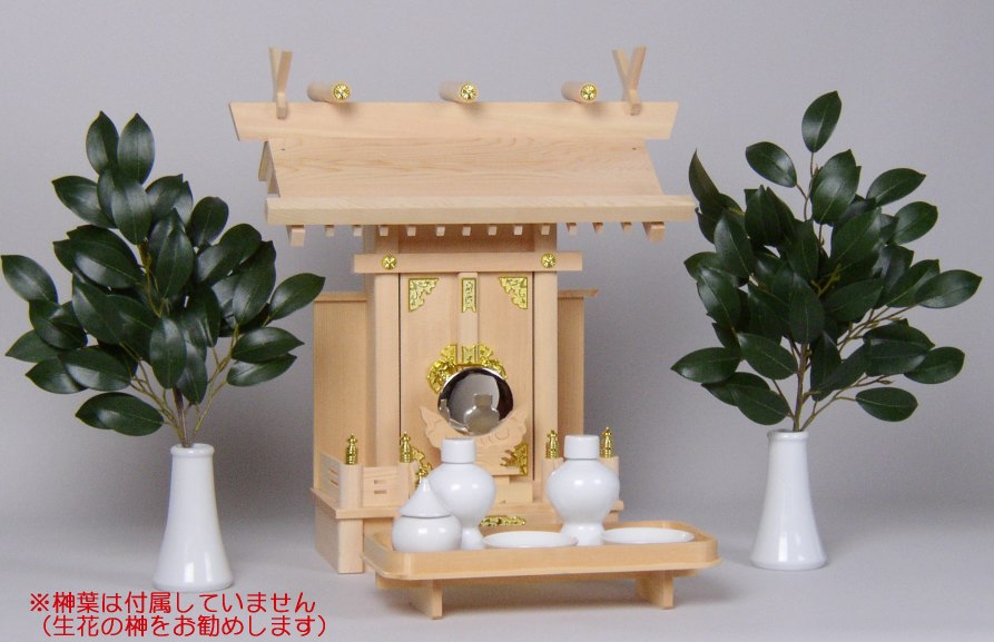 神棚 セット 中神明 （上級品） ＋ 神具 九点付 （陶器七点セット+ 神鏡 + 長手三宝付）更にレビュー特典あり！ 神棚セット（仏壇・仏具・神具のハセガワ/神具/神棚/モダン/楽天/通販）