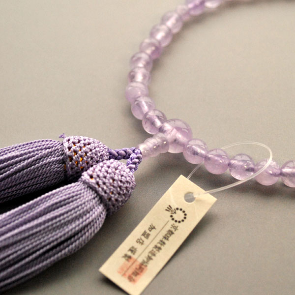 【お数珠】京都数珠製造卸組合・女性用数珠・紫雲石・正絹頭房付
