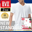 【メール便専用・送料無料】Vネック半袖Tシャツ 2枚組 BVD NEW STANDARD/メンズインナ